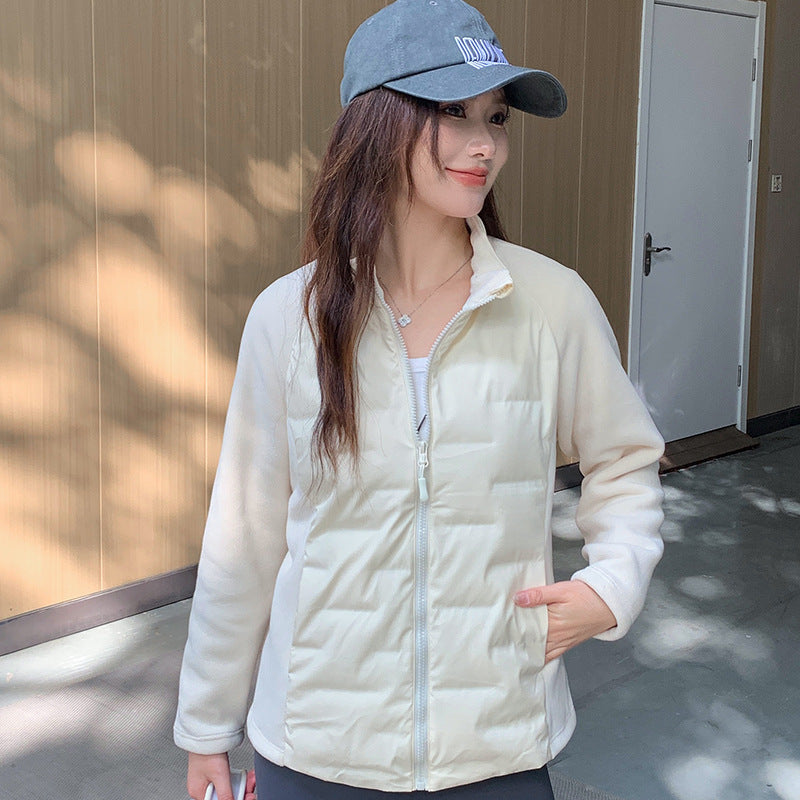 Sporty down jacket with graphene fleece lining