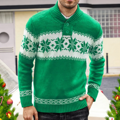 Christmas knit sweater, jacquard pattern, long sleeve
