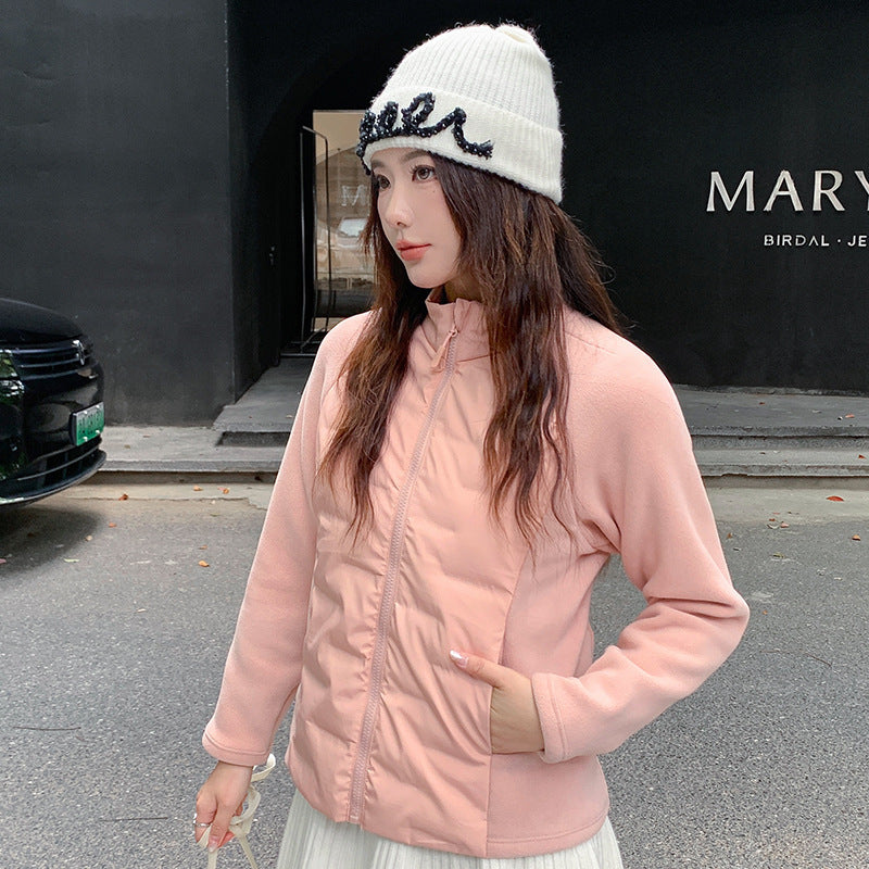 Sporty down jacket with graphene fleece lining