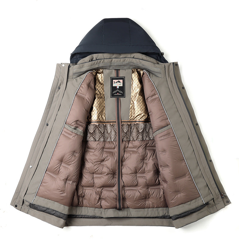 Men's down jacket with removable lining