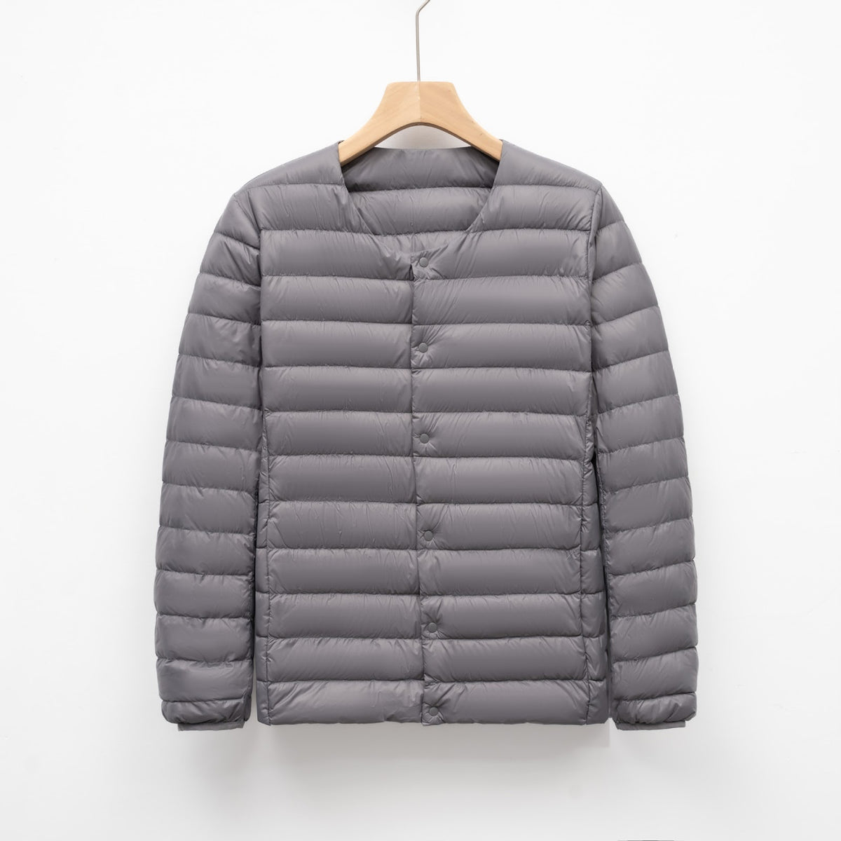Light men's down jacket, round neck, thin