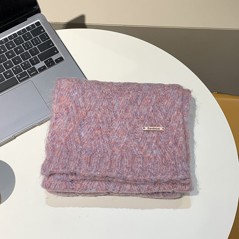 Knitted scarf made of alpaca wool blend, fashionable