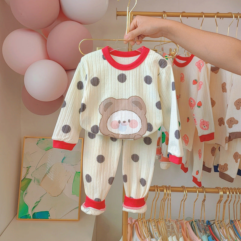 Kids' Pajama Set, Cotton, Jacquard Pattern