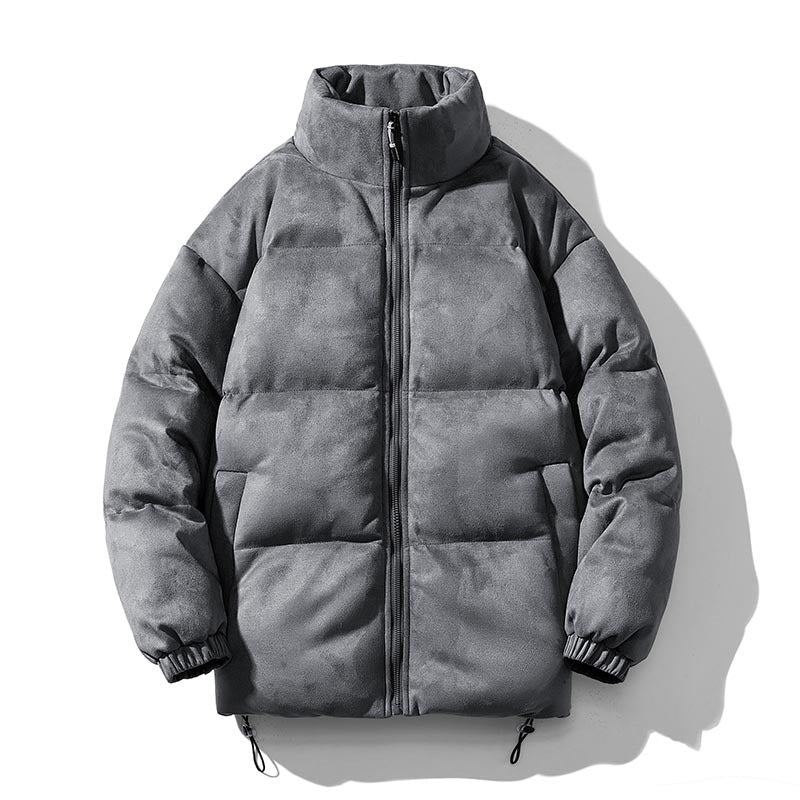Men's Suede-Look Padded Jacket, loose fit