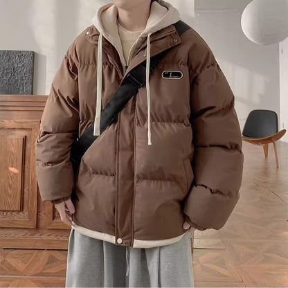 Men's winter jacket, hood, padded, loose fit