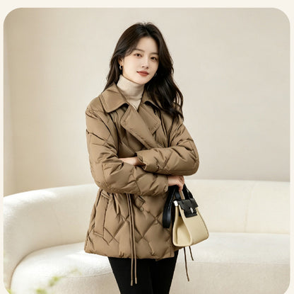 Short women's down jacket in elegant style
