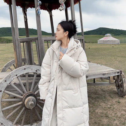 Long, padded women's winter coat in oversized look