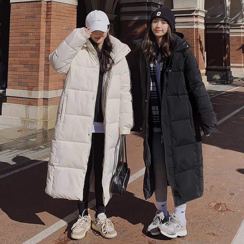 Longer, padded women's coat, knee-length