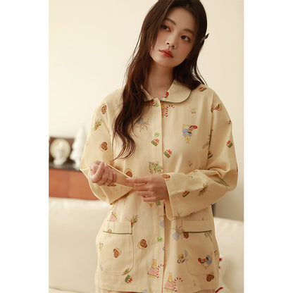Women's loungewear, cotton, brushed, Christmas motif