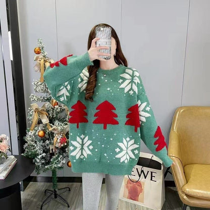 Casual knitted pullover with round neck
