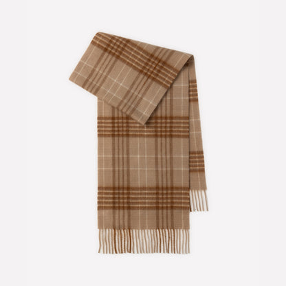 Checked wool scarf, 100% wool, 180x30 cm