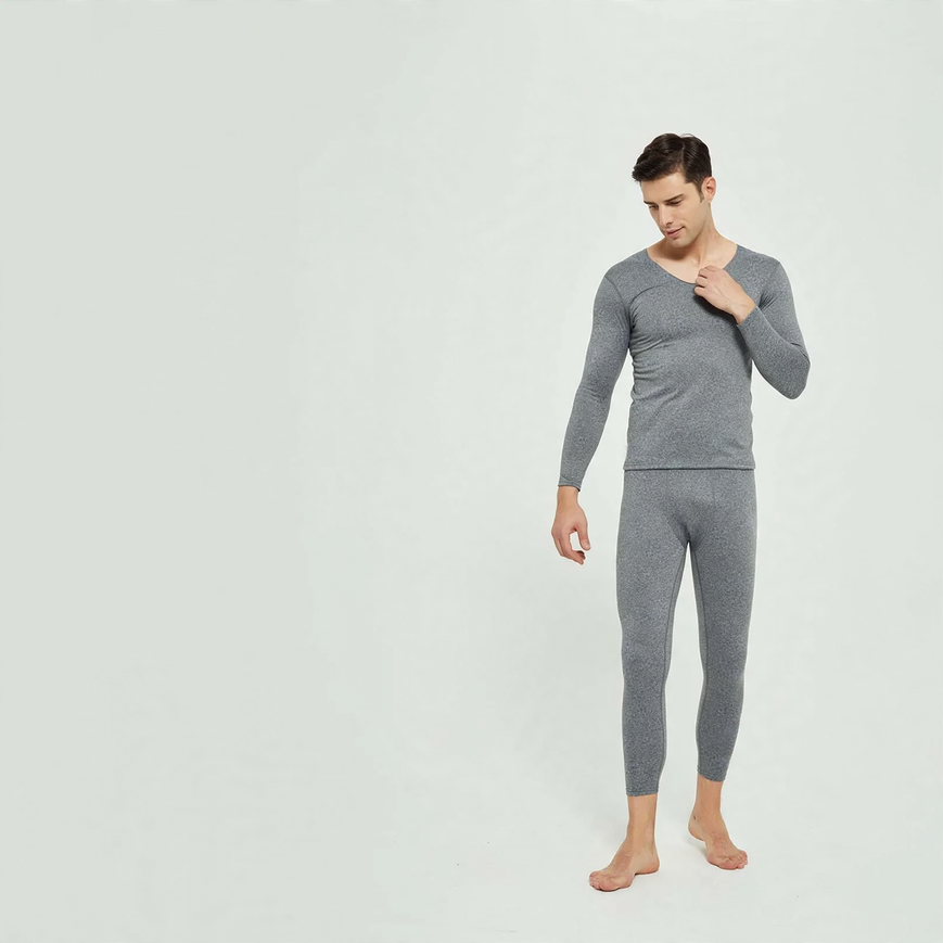 Men's Thermal Set, V-Neck, Brushed, Seamless