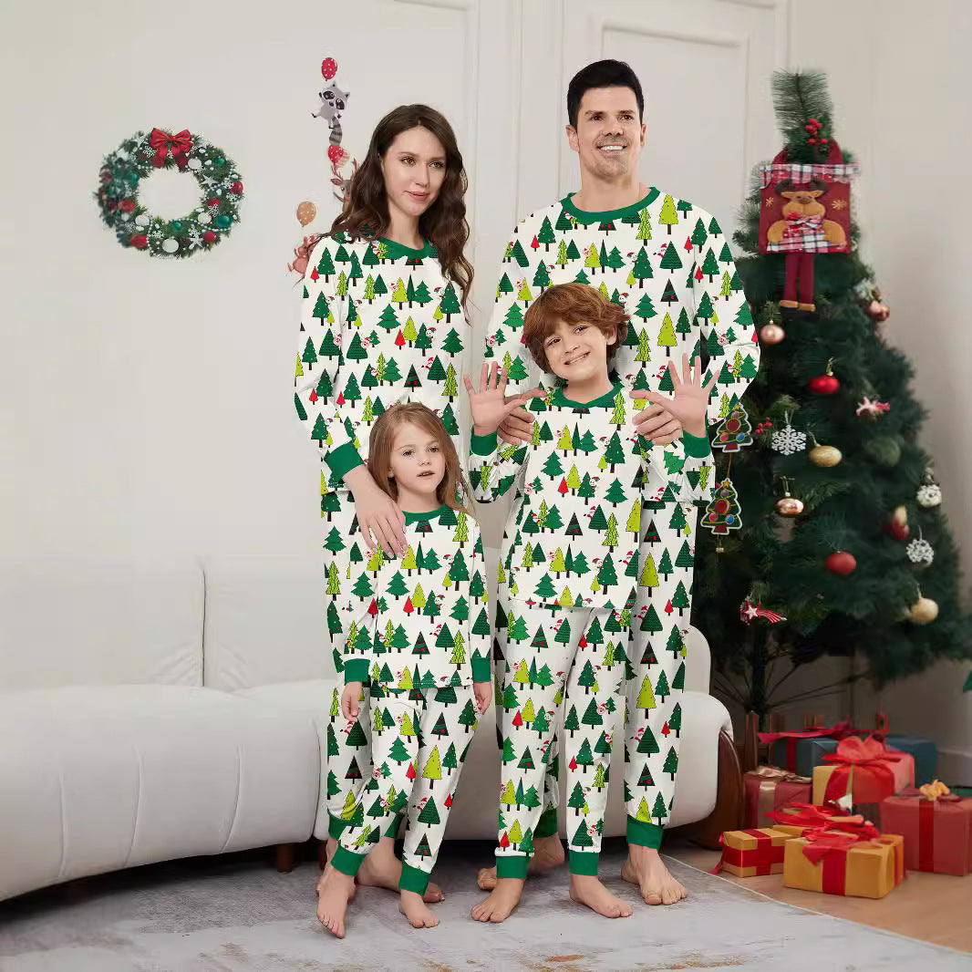 Christmas Family Pajama Set with Christmas Tree Print