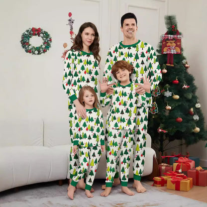Christmas Family Pajama Set with Christmas Tree Print