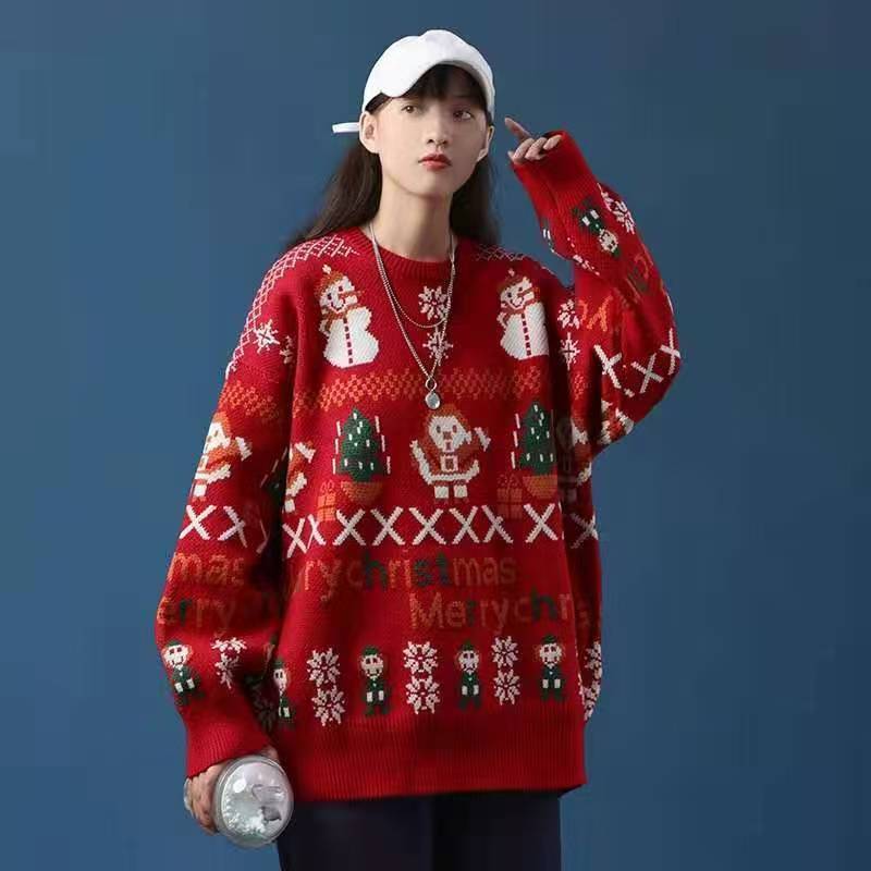 Women's Christmas sweater with Christmas tree motif