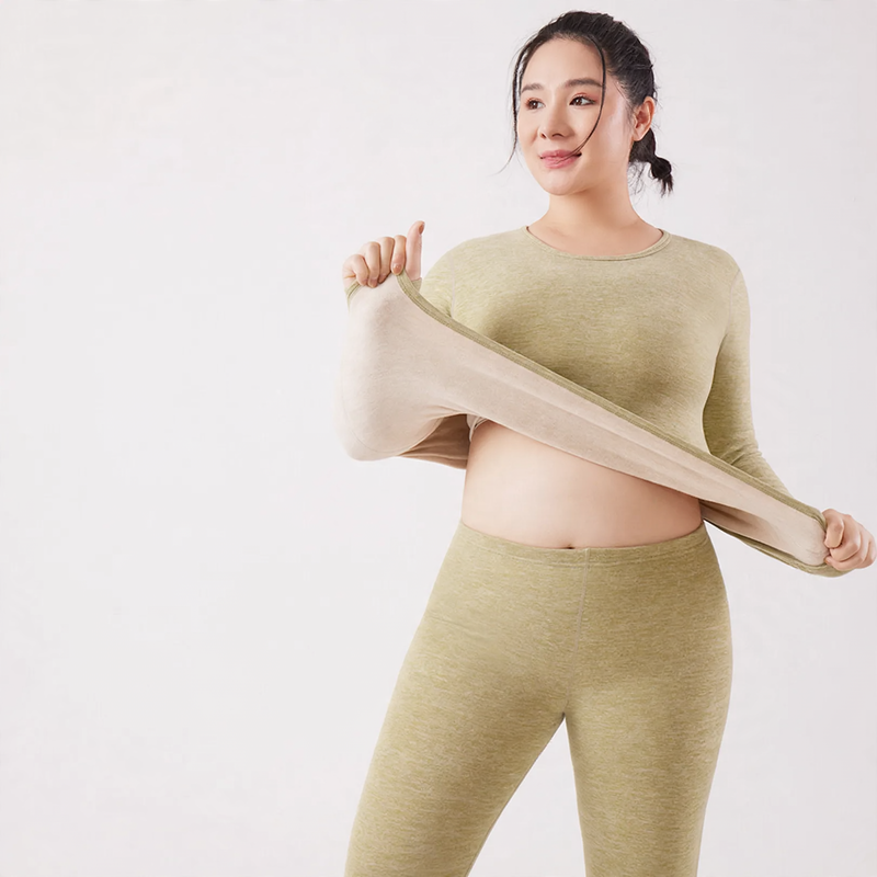 Ladies Thermal Underwear Set, lined, plus sizes
