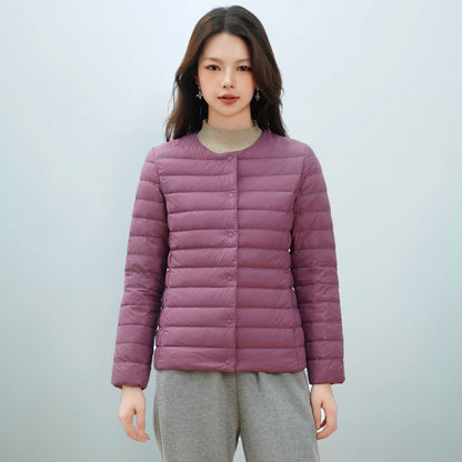 Light women's down jacket, simple design