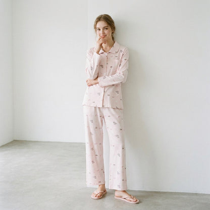 Women's Pajama Set, Cotton, with Light Fleece Lining
