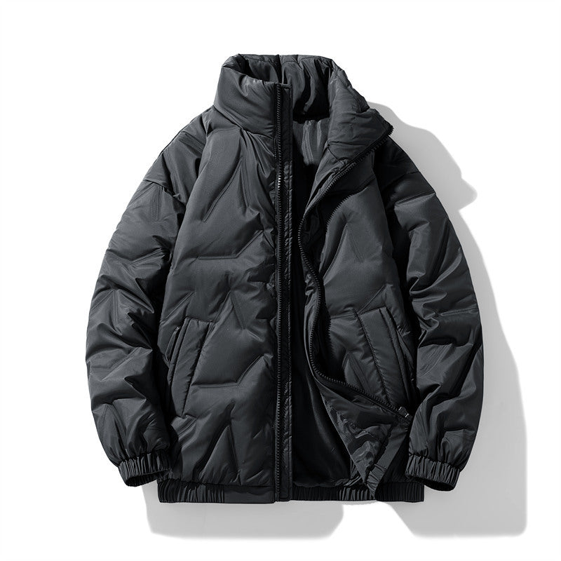Men's down jacket with standing collar