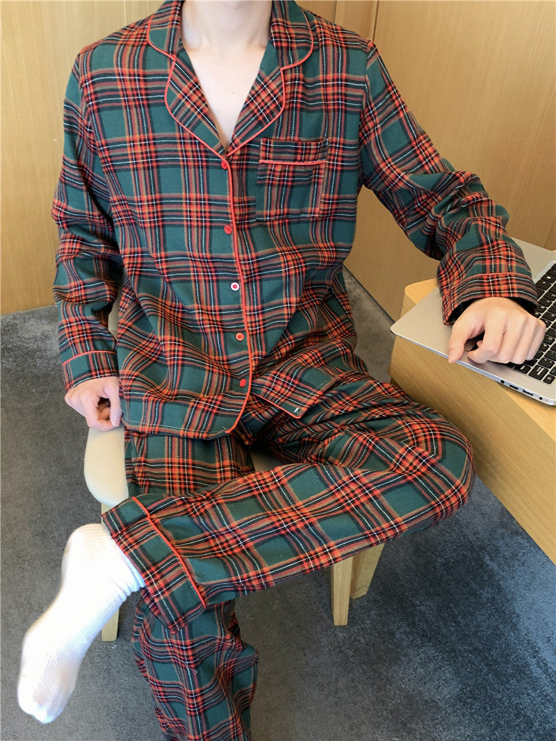 Pair-Pajama-Set, checked, brushed