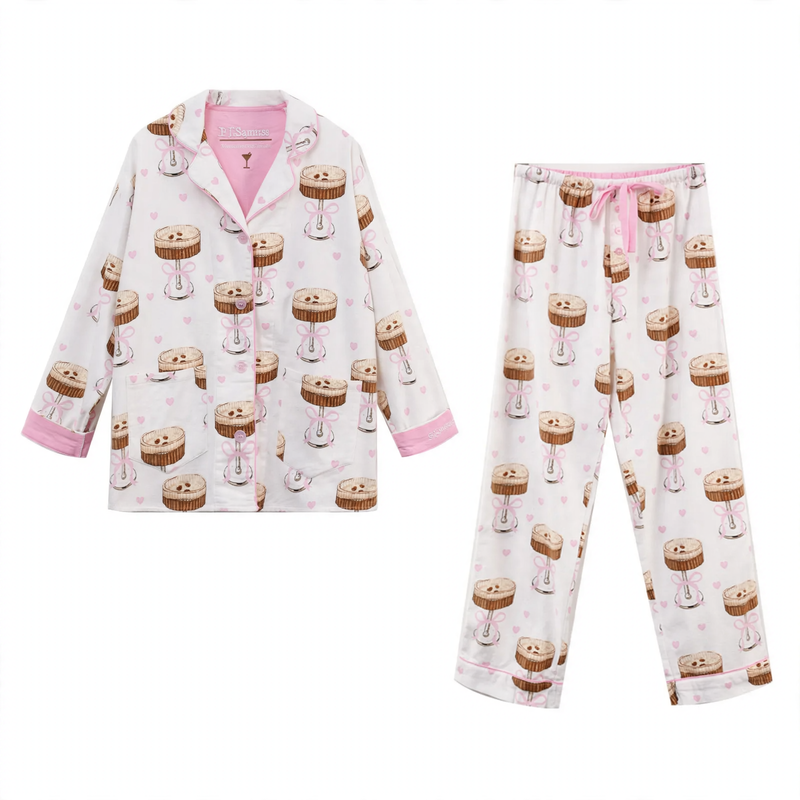 Women's pajama set, cotton, brushed on both sides, warm