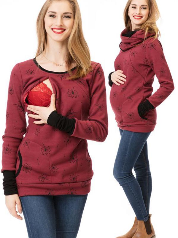 EVA-US | Maternity Chaps, Nurse Sweatshirts, Floral Print, Bags, Zipper, Nursing Clothing