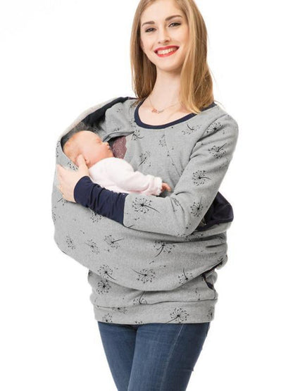 EVA-US | Maternity Chaps, Nurse Sweatshirts, Floral Print, Bags, Zipper, Nursing Clothing