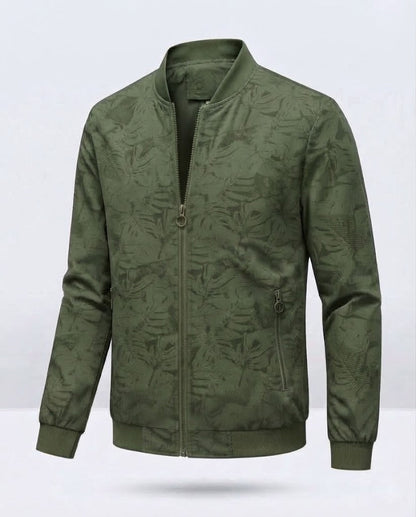 Men's Modern Bomber Jacket with Plant Pattern EVA-US