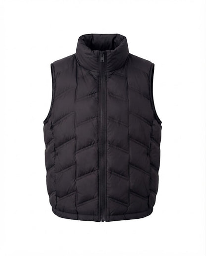 Women’s lightweight padded quilted vest with ergonomic chevron quilting and two-way zipper