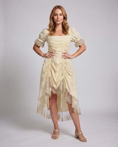 Women’s dress with ruffles and lace trim EVA-US