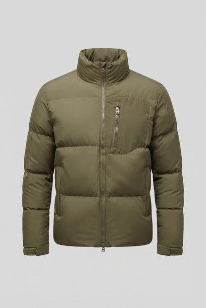 Men's Urban Short Puffer with High Stand Collar, Chest Zip and Windproof Shell EVA-US