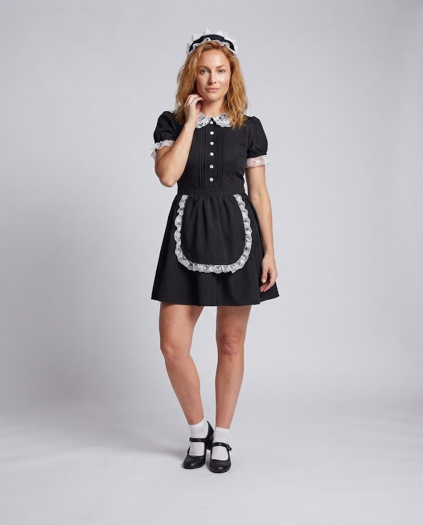 Women's costume as a playful maid with ruffles and lace details EVA-US