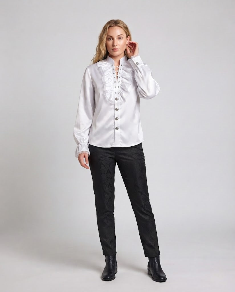 Women's Ruffle Blouse with Elegant Details EVA-US