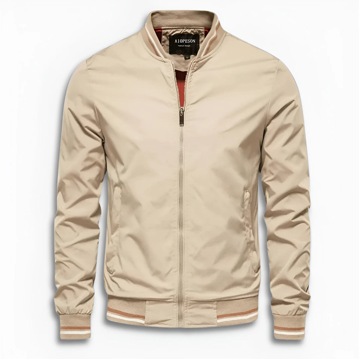 Men's Casual Transition Jacket with Water-Repellent Surface & Stand Collar EVA-US