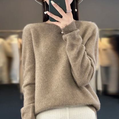 EVA-US | Cashmere Pullover Women's Stylish Crew Neck, Soft & Comfortable