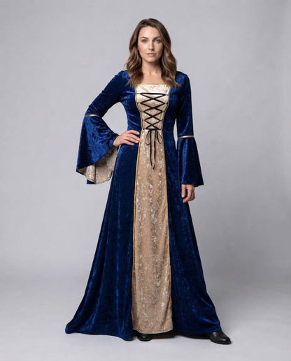 Women's elegant historical dress with flowing sleeves EVA-US