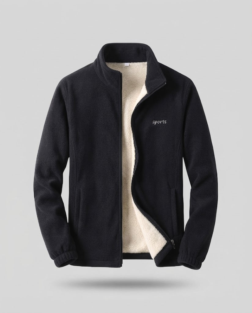 Men's fleece jacket with stand-up collar EVA-US