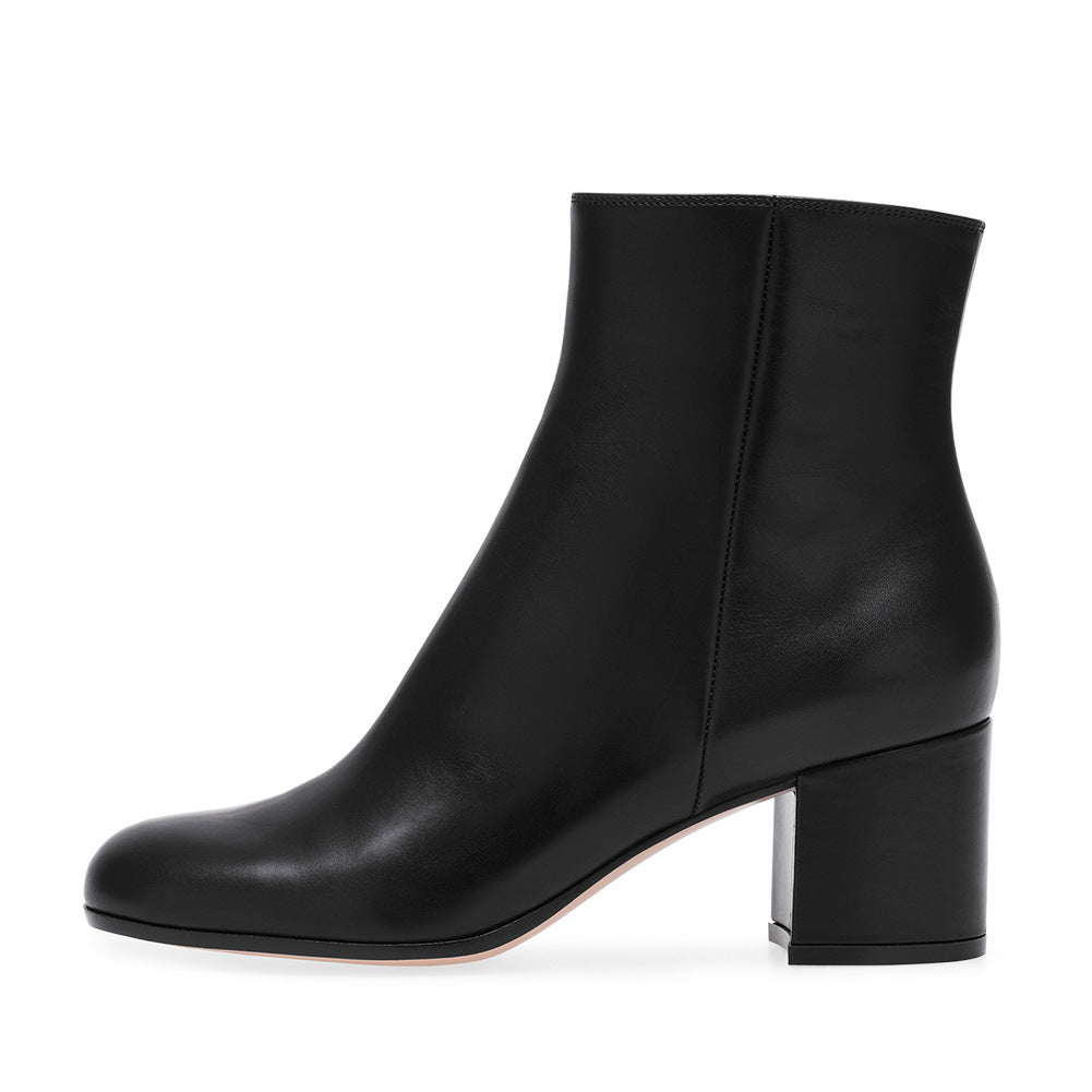 EVA-US | Women's Chunky Heel Round-Toe Mid-Hill Boots