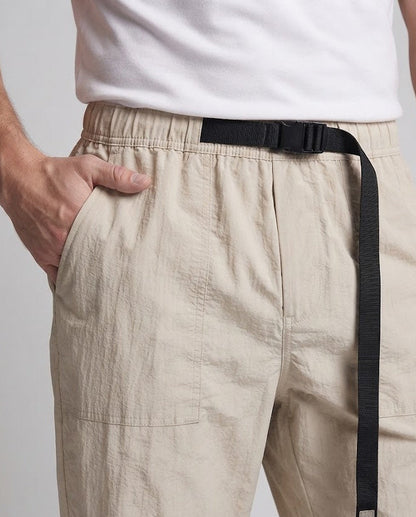 Men's Lightweight Technical Cargo Pants with Elastic Waistband and Belt Closure EVA-US