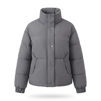 Ladies nan short urban quilted jacket with hood insert, flap pockets, and soft thermal lining