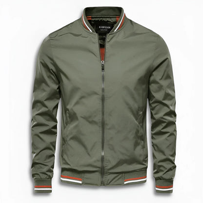 Men's Casual Transitional Jacket with Water-Repellent Surface & Stand Collar | EVA-US