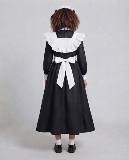 Women's costume dress with ruffle details and elegant accessories EVA-US