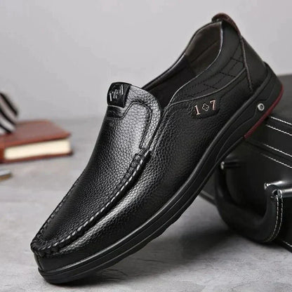 Men Genuine Leather Slip-On Shoes EVA-US