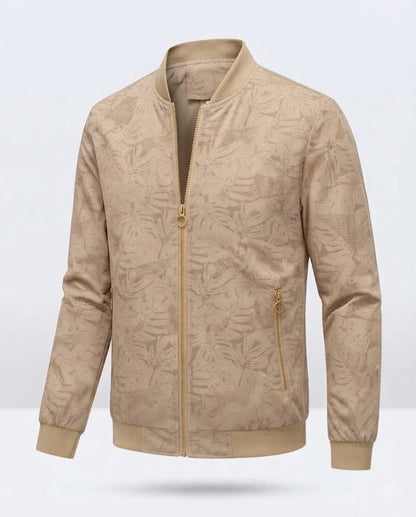 Men's Modern Bomber Jacket with Plant Pattern EVA-US