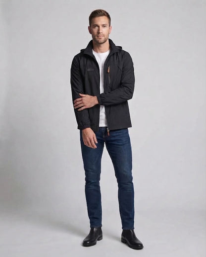 Men's lightweight windproof casual zip jacket with chest zipper pocket EVA-US