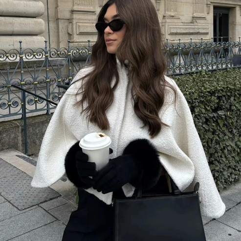 EVA-US | High Neck Cape Coat Elegant A Lines Swing Jacket