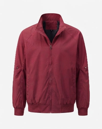 Men's lightweight urban blouson with standing collar, elastic hem, and sleeve pocket