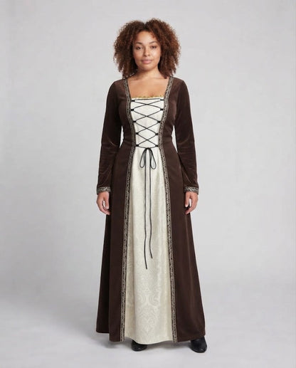 Women elegant medieval dress with shimmering accents EVA-US