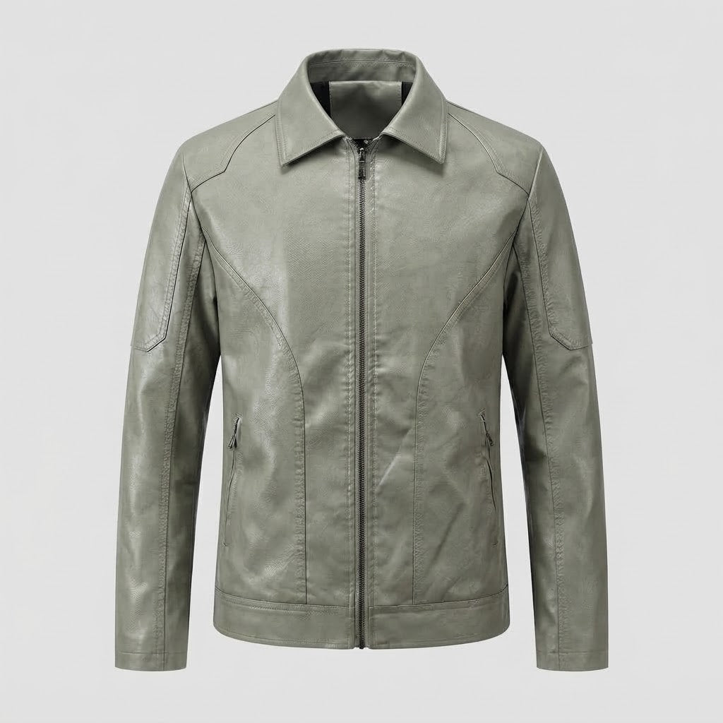 Men's modern faux leather jacket EVA-US