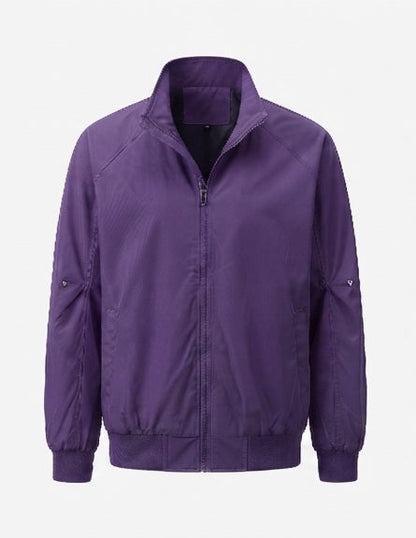 Men's lightweight urban blouson with standing collar, elastic hem, and sleeve pocket